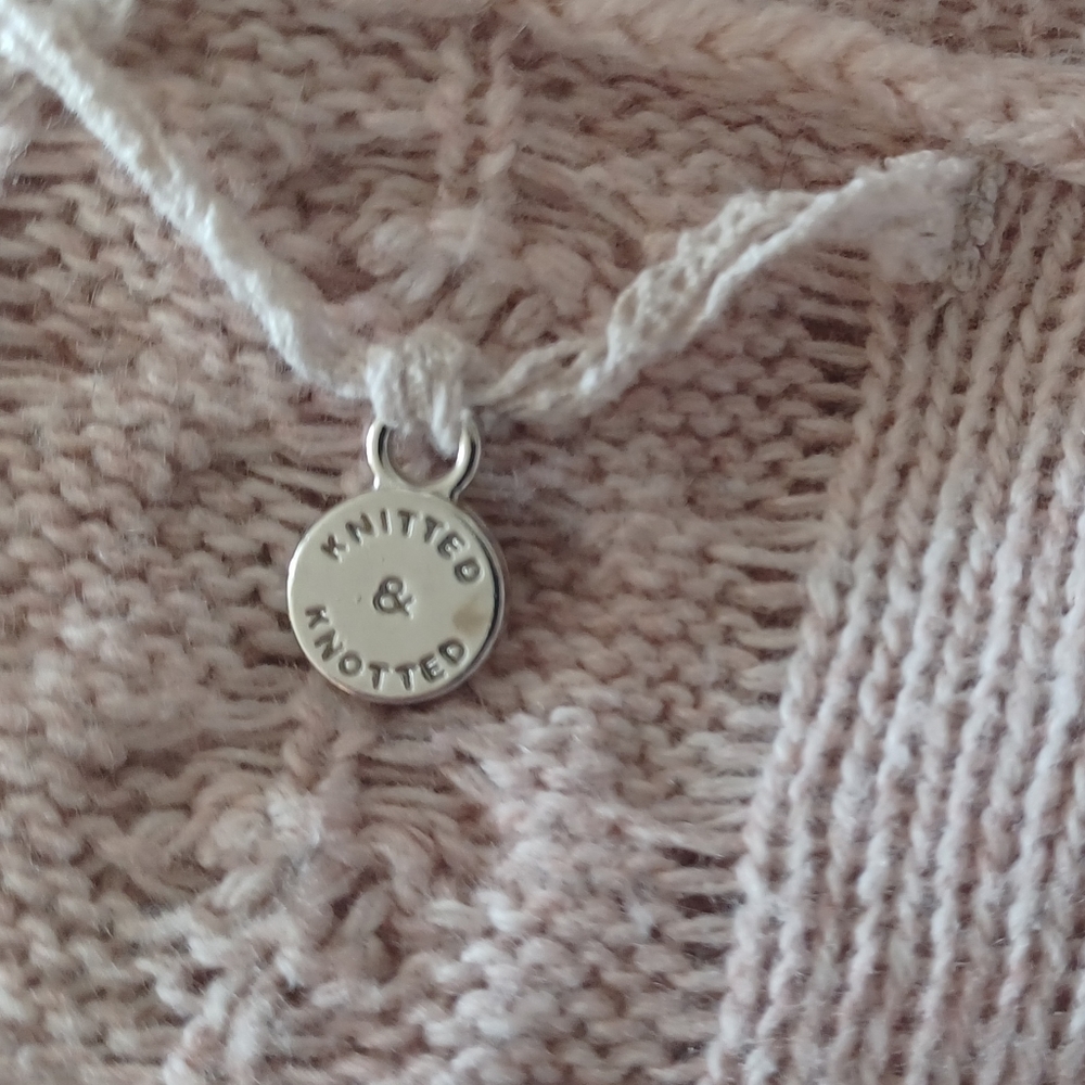 Anthropologie Pale Pink Knit Tie-Front Cardigan - Picture 4 of 13